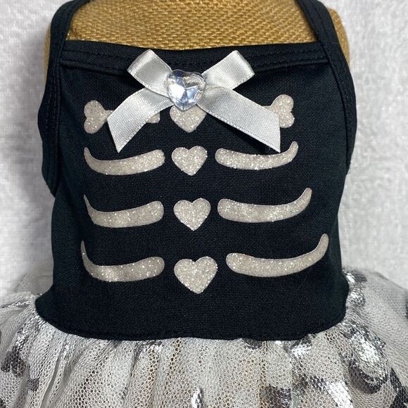 Skeleton Tulle Fancy Dog Halloween Dress - Picture 2 of 5